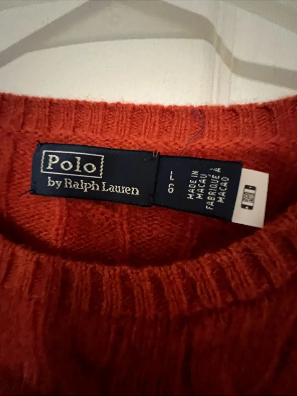 Polo by Ralph Lauren Wool Cashmere Women’s Orange (rust) Cable Knit Sweater